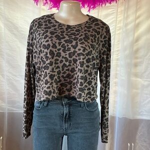 Abercrombie & Fitch Animal Print Long Sleeve Top